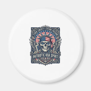 Patriotischer Cyber-Liberty-Totenkopf Cyberpunk Zu Magnet