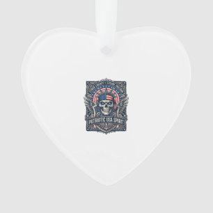 Patriotischer Cyber-Liberty-Totenkopf Cyberpunk Zu Ornament
