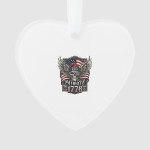 Patriotischer Cyber-Liberty-Totenkopf-Cyberpunk-Zu Ornament