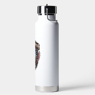 Patriotischer Cyber-Liberty-Totenkopf-Cyberpunk-Zu Trinkflasche