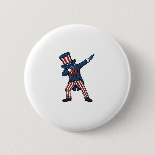 Patriotischer Dabbing-Charakter Vintage-Vektor-Des Button