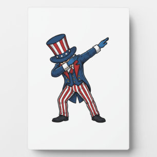 Patriotischer Dabbing-Charakter Vintage-Vektordesi Fotoplatte