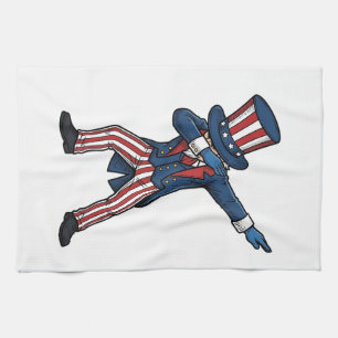 Patriotischer Dabbing-Charakter Vintage-Vektordesi Geschirrtuch