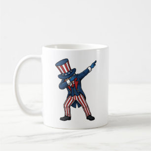 Patriotischer Dabbing-Charakter Vintage-Vektordesi Kaffeetasse