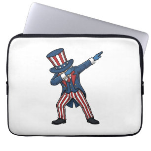 Patriotischer Dabbing-Charakter Vintage-Vektordesi Laptopschutzhülle