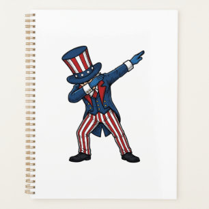 Patriotischer Dabbing-Charakter Vintage-Vektordesi Planer