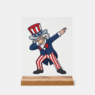 Patriotischer Dabbing Gentleman Vintage Vektor Des Acrylschild
