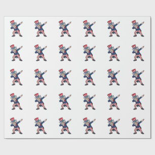 Patriotischer Dabbing Gentleman Vintage Vektor Des Geschenkpapier