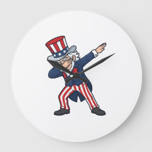 Patriotischer Dabbing Gentleman Vintage Vektor Des Große Wanduhr