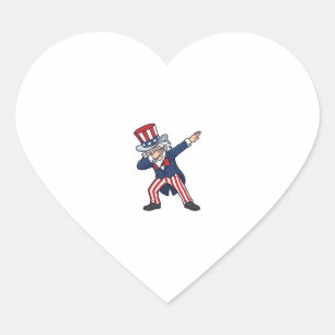 Patriotischer Dabbing Gentleman Vintage Vektor Des Herz-Aufkleber