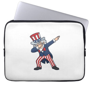 Patriotischer Dabbing Gentleman Vintage Vektor Des Laptopschutzhülle