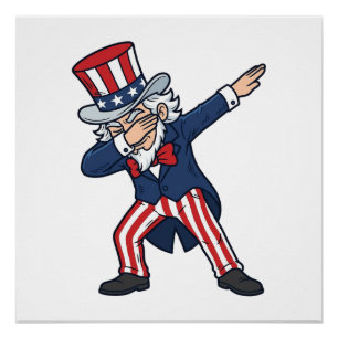 Patriotischer Dabbing Gentleman Vintage Vektor Des Poster