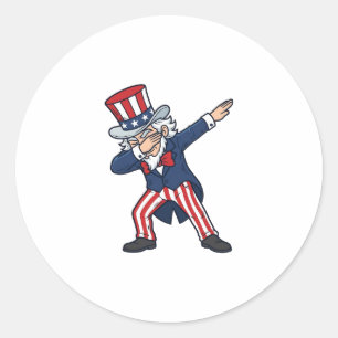Patriotischer Dabbing Gentleman Vintage Vektor Des Runder Aufkleber