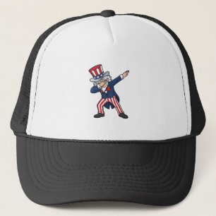 Patriotischer Dabbing Gentleman Vintage Vektor Des Truckerkappe