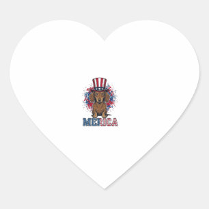 Patriotischer Dachshund Merica Vintage Hundeshirt_ Herz-Aufkleber