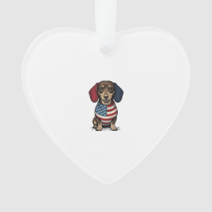 Patriotischer Dachshund Vintage Gravur Vektor Desi Ornament