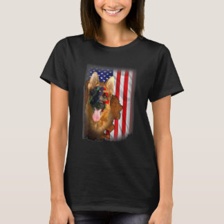 Patriotischer Deutscher Schäferhund - Amerikanisch T-Shirt