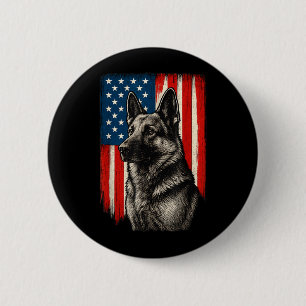 Patriotischer Deutscher Schäferhund Amerikanische Button