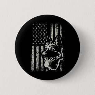 Patriotischer Deutscher Schäferhund Amerikanische Button