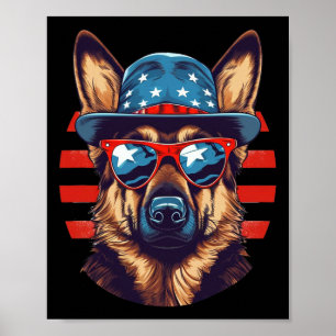Patriotischer deutscher Schäferhund, amerikanische Poster