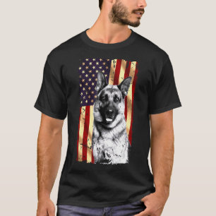 Patriotischer Deutscher Schäferhund Amerikanische T-Shirt