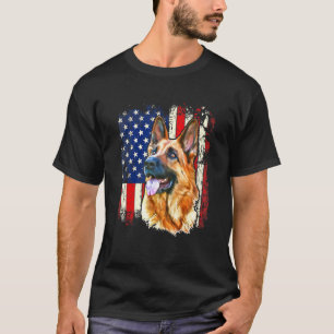 Patriotischer Deutscher Schäferhund Amerikanische T-Shirt