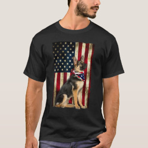 Patriotischer Deutscher Schäferhund Amerikanische T-Shirt