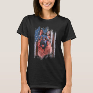 Patriotischer Deutscher Schäferhund Amerikanische T-Shirt