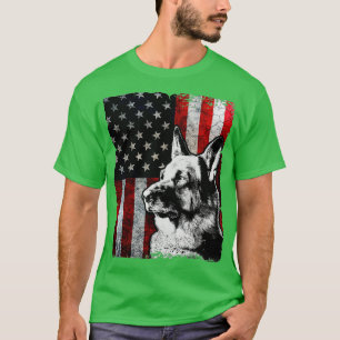 Patriotischer Deutscher Schäferhund Amerikanische  T-Shirt