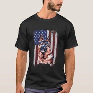 Patriotischer Deutscher Schäferhund Amerikanische T-Shirt