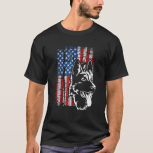 Patriotischer Deutscher Schäferhund Amerikanische T-Shirt