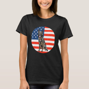 Patriotischer Deutscher Schäferhund Amerikanischer T-Shirt