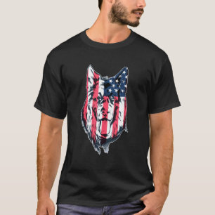 Patriotischer Deutscher Schäferhund Amerikanischer T-Shirt