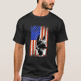 Patriotischer Deutscher Schäferhund Amerikanischer T-Shirt