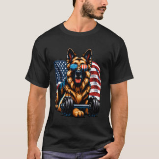 Patriotischer Deutscher Schäferhund Bodybuilding A T-Shirt