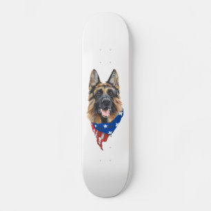 Patriotischer Deutscher Schäferhund Skateboard