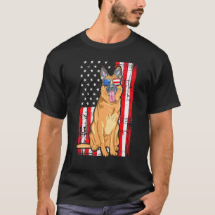 Patriotischer Deutscher Schäferhund US-amerikanisc T-Shirt