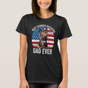 Patriotischer Deutscher Schäferhund Vater American T-Shirt