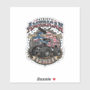 Patriotischer Diesel-Biest-Freiheits-Monster-Truck Aufkleber