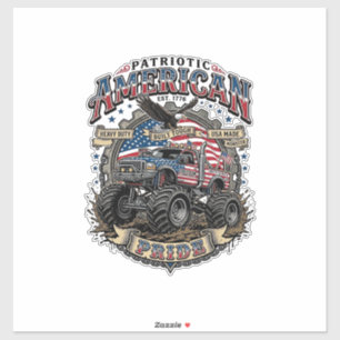 Patriotischer Diesel-Biest-Freiheits-Monster-Truck Aufkleber