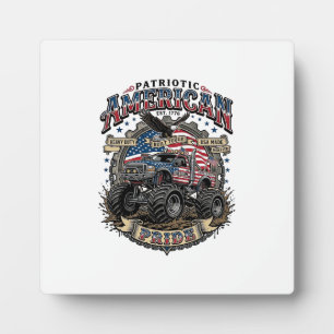 Patriotischer Diesel-Biest-Freiheits-Monster-Truck Fotoplatte