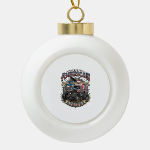 Patriotischer Diesel-Biest-Freiheits-Monster-Truck Keramik Kugel-Ornament