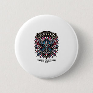 Patriotischer digitaler Flaggenhüter Cyberpunk Zuk Button