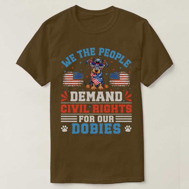 Patriotischer Dobermann Dog T-Shirt (Design vorne)