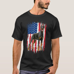 Patriotischer Dobermann Pinscher Hund Amerikanisch T-Shirt