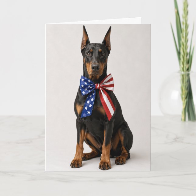 Patriotischer Dobermann Pinscher Karte (Vorderseite)