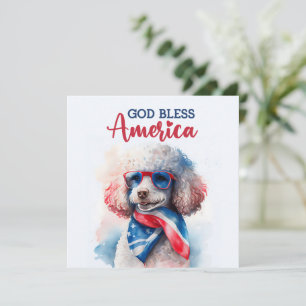 Patriotischer Dog-Poodle 4. Juli Card Feiertagskarte