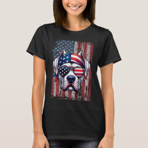 Patriotischer Dogo Argentino Hundeliebhaber US-Fla T-Shirt
