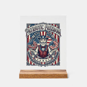 Patriotischer Donut-Liebhaber Vektorgrafik T-Shirt Acrylschild