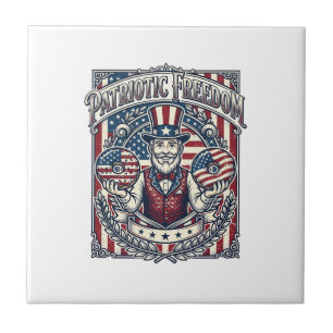 Patriotischer Donut-Liebhaber Vektorgrafik T-Shirt Fliese